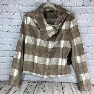 Bagatelle Collection Size Large Plaid Zip Up Jacket Brand New
